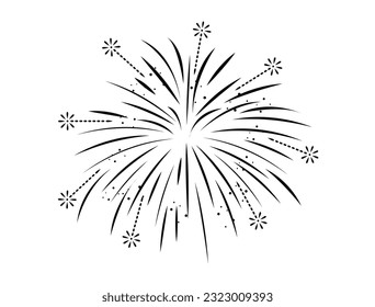 Firework Silhouette Vector Art on White Background