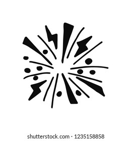 firework silhouette vector icon. isolated object.