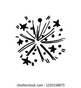 firework silhouette vector icon. isolated object.