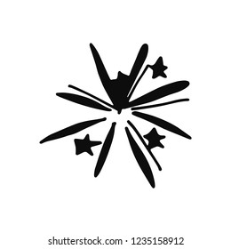 firework silhouette vector icon. isolated object.