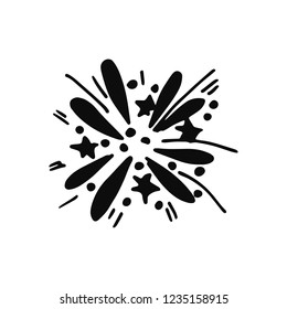 firework silhouette vector icon. isolated object.