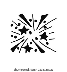 firework silhouette vector icon. isolated object.