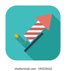 Firework. Single flat color icon. Vector illustration.