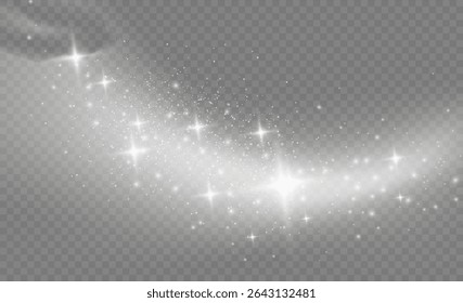 Firework in sky with glow stardust confetti sparkle sand light bright isolated magic night glitter star bokeh effect holiday luxury year sugar flour dust xmas decoration texture background