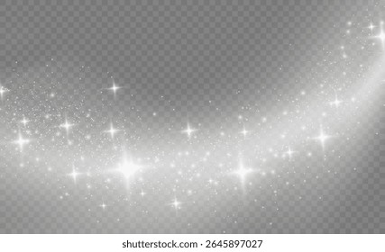 Firework in sky with glow stardust confetti sparkle sand light bright isolated magic night glitter star bokeh effect holiday luxury year sugar flour dust xmas decoration texture background