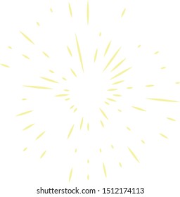 Firework, sparkler isolated on black background.