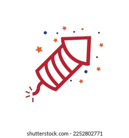 Fuegos artificiales con el diseño del logo de la estrella de ráfaga