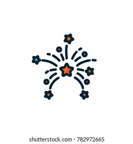 firework star icon fille outline