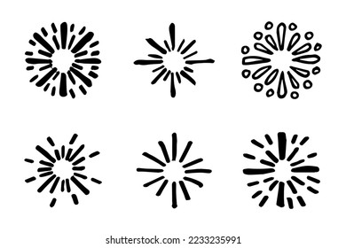 fuegos artificiales, mano de starburst, ilustración vectorial.