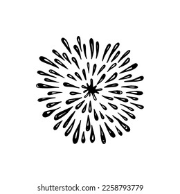 firework, starburst hand drawn, vector illustration.