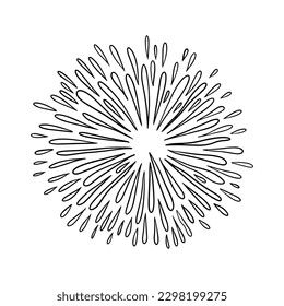 firework, starburst hand drawn, vector illustration.