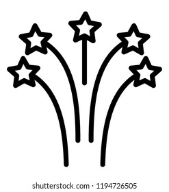 Firework with the stars to celebrate the events like junina 