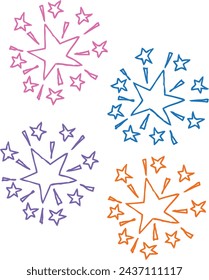 Firework Stars Graphic Tees Design for tshirt print