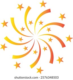 Firework Symbol with Gradient Color. Happy New Year 2025. Vector Illustration
