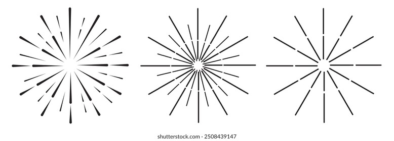 Anuncio de Vector de fuegos artificiales, borde de celebración de vacaciones, conjunto de elementos de arte de Clip aislado