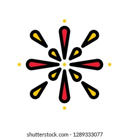 Firework vector, Chinese lunar new year filled outline style icon 