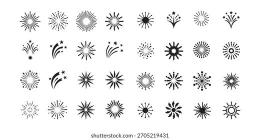 firework vetor design . ícone de fogo de artifício set .silhoette set .
