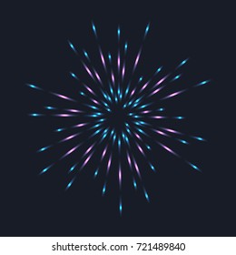 Firework. Vector element with the use of transparency on a dark background for your design