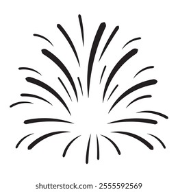 Firework Vector. Explosion Symbol. Sunburst Sign. Celebration. Comemoration. New Year. Party.