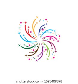 Firework vector icon illustration design template