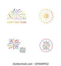 Firework vector icon illustration design template
