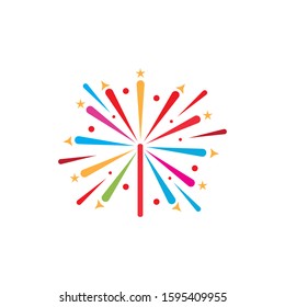 Firework vector icon illustration design template