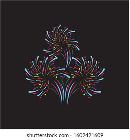 Firework vector icon illustration design template

