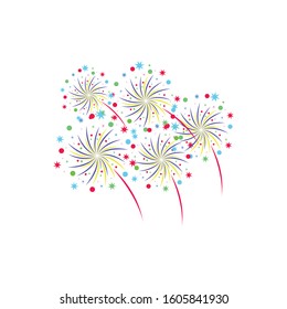 Firework vector icon illustration design template

