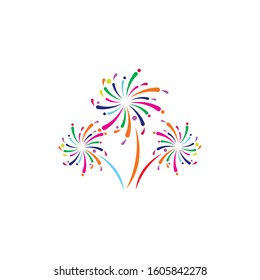 Firework vector icon illustration design template

