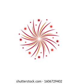 Firework vector icon illustration design template


