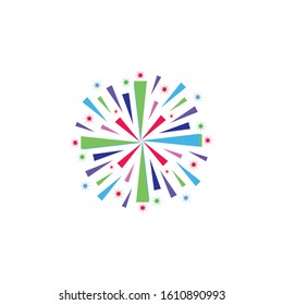 Firework vector icon illustration design template
