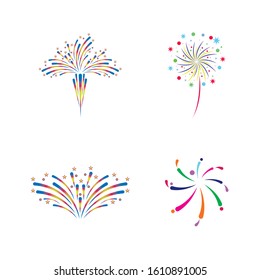 Firework vector icon illustration design template
