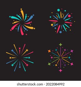 Firework vector icon illustration design template