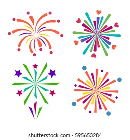 Firework vector icon isolated illustration celebration holiday event night new year fire festival explosion light festive party 