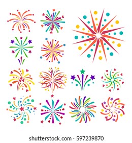 Firework vector icon isolated illustration celebration holiday event night new year fire festival explosion light festive party fun birthday bright