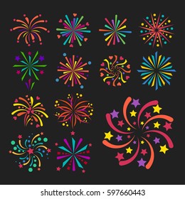 Firework vector icon isolated illustration celebration holiday event night new year fire festival explosion light festive party fun birthday bright