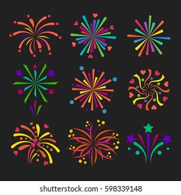 Firework vector icon isolated illustration celebration holiday event night new year fire festival explosion light festive party fun birthday bright