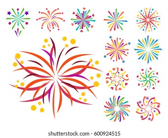 Firework vector icon isolated illustration celebration holiday event night new year fire festival explosion light festive party fun birthday bright
