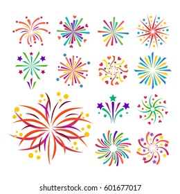 Firework vector icon isolated illustration celebration holiday event night new year fire festival explosion light festive boom party fun birthday bright