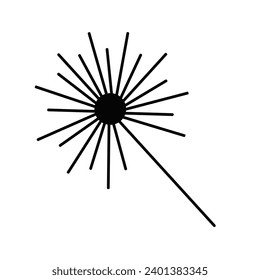 Firework vector icon, isolated on white background. Vector illustration.