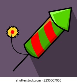 firework vector icon with purple backgroun, vector illustration, shadow 