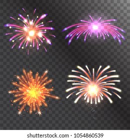 Firework vector illustration celebration holiday event night explosion light festive party