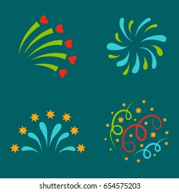 Firework vector illustration celebration holiday event night explosion light festive party
