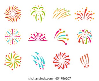 Firework vector illustration celebration holiday event night explosion light festive party