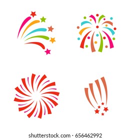 Firework vector illustration celebration holiday event night explosion light festive party