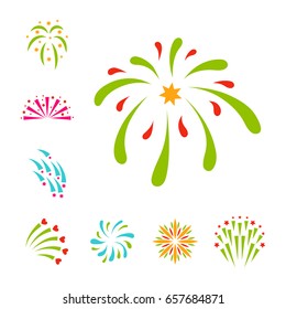 Firework vector illustration celebration holiday event night explosion light festive party