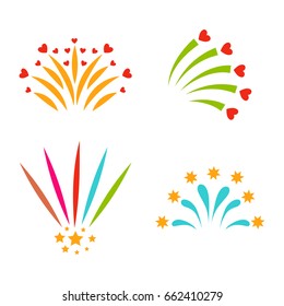 Firework vector illustration celebration holiday event night explosion light festive party