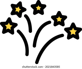 firework vector illustration isolated on a transparent background . colour vector icons for concept or web graphics.