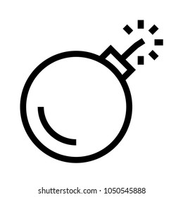 firework vector line icon 