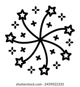 Firework Vector Line Icon Design